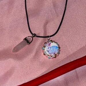 Charming Rabbit Pendant Necklace with Crystal Charm